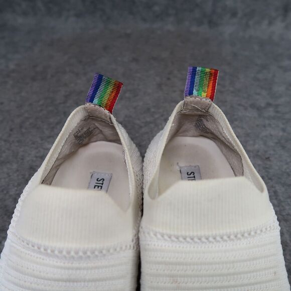 Steve Madden Shoes Womens 7 Sneakers Slip On Casual Fashion Knit White Platform - Picture 15 of 16